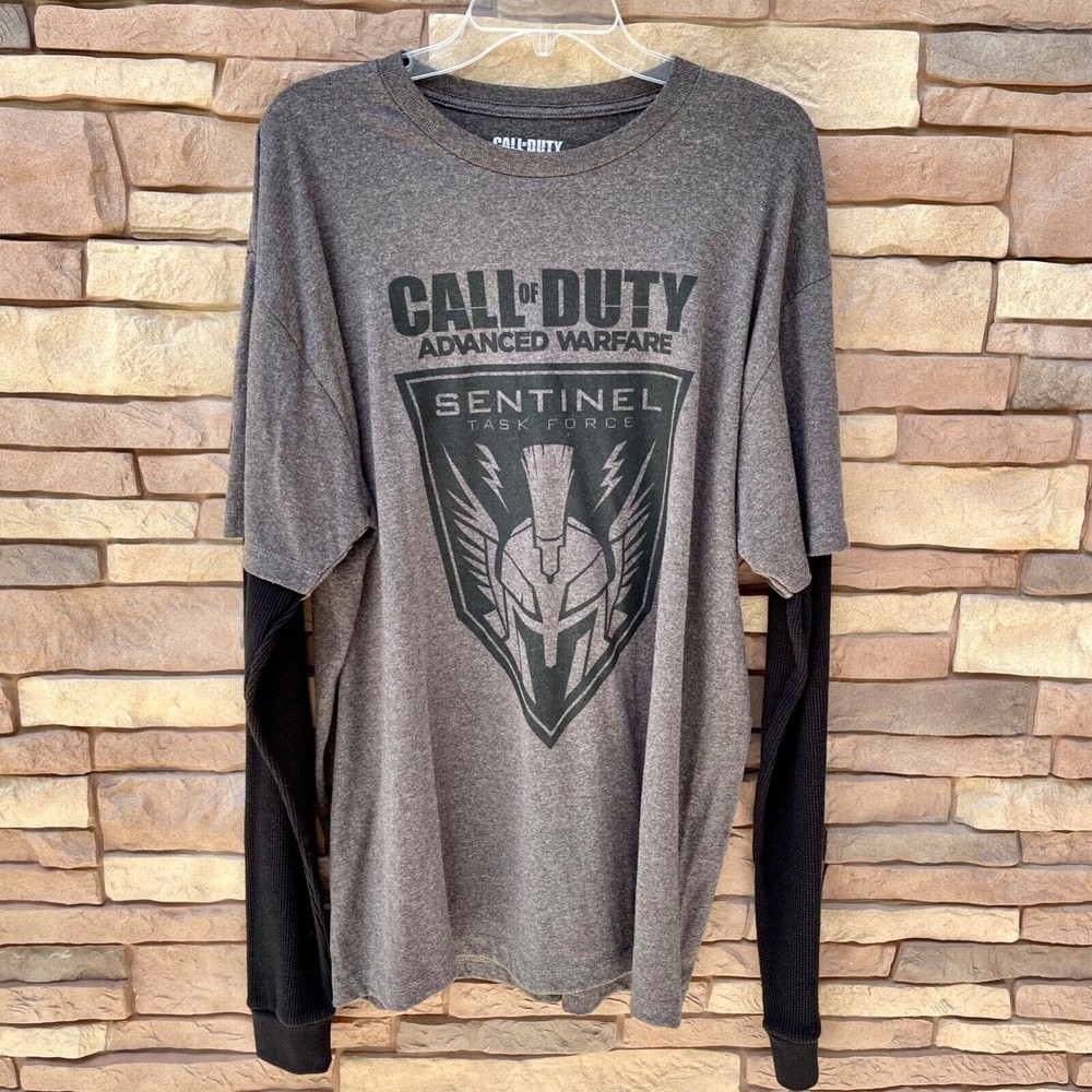 CALL OF DUTY ADVANCED WAREFARE Mens Longsleeve Shirt Size XL Sentinel Task Force